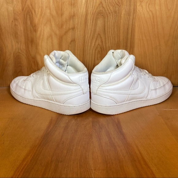 Mens 9 Nike Court Vision Mid Triple White SEF0856 - Picture 4 of 9